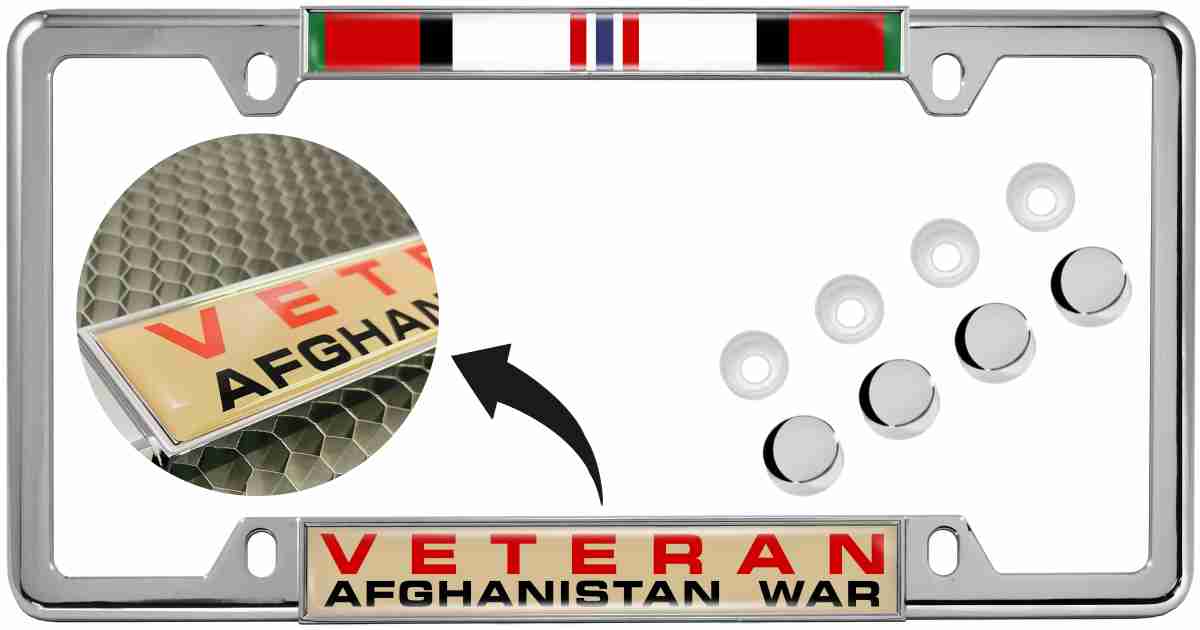 Afghanistan War Veteran - Car Metal License Plate Frame
